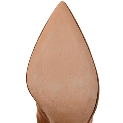 Saint Laurent Suede Tanger Tassel Ankle Boots 37 Brown 9 of 10