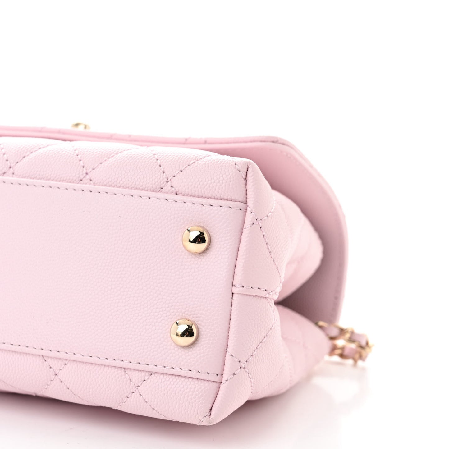 Caviar Quilted Mini Coco Handle Flap Light Pink