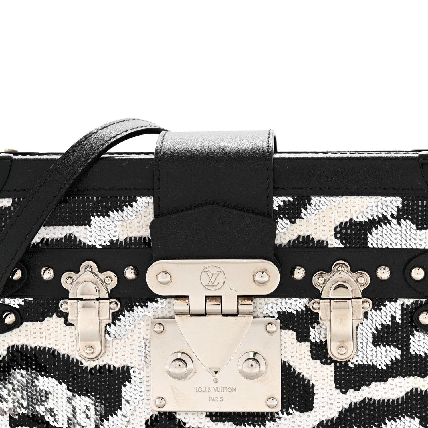 Louis Vuitton Sequins Leopard Petite Malle Black Gris 6 of 10