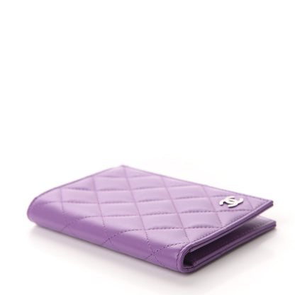 Chanel Lambskin Quilted Passport Holder Purple 4 of 8