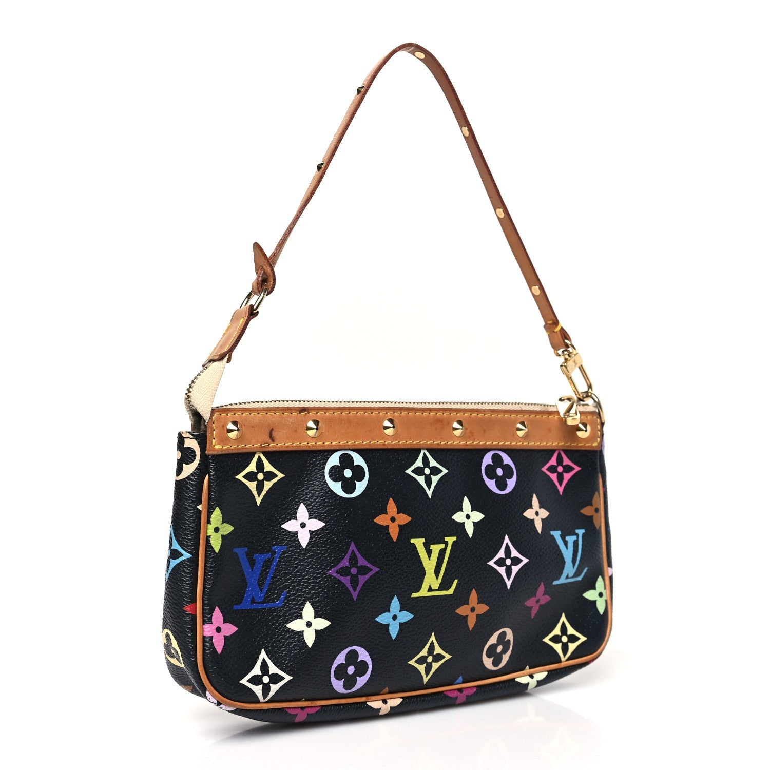 Louis Vuitton Monogram Multicolor Pochette Accessories Black 3 of 7