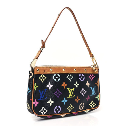 Louis Vuitton Monogram Multicolor Pochette Accessories Black 3 of 7