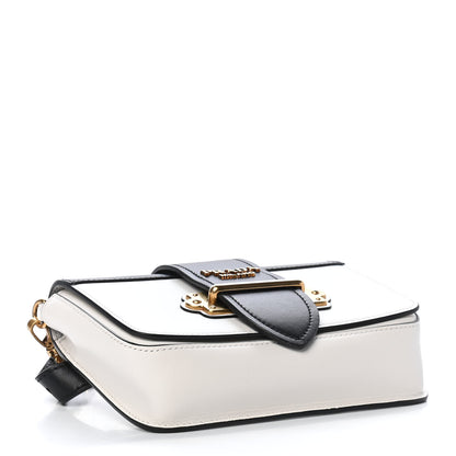 Prada Saffiano City Calf Cahier Belt Bag White Black 4 of 8