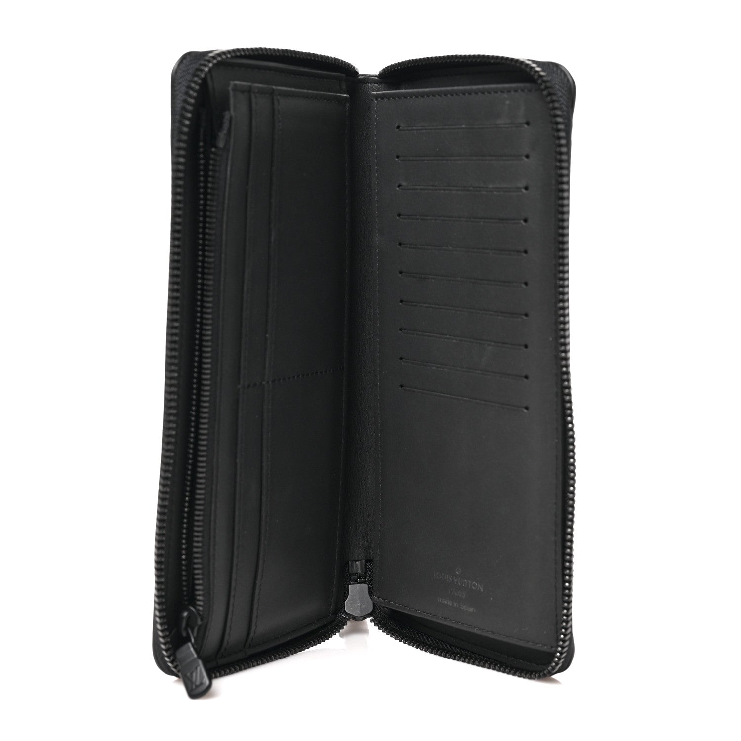 Louis Vuitton Calfskin Monogram Shadow Vertical Zippy Wallet Black 5 of 6