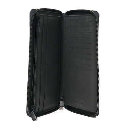 Louis Vuitton Calfskin Monogram Shadow Vertical Zippy Wallet Black 5 of 6