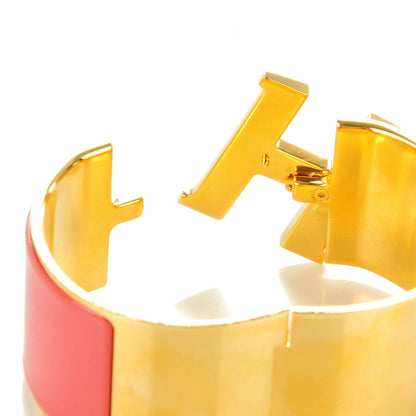 Hermes Enamel Extra Wide Clic Clac H Bracelet GM Rouge Corail 4 of 5