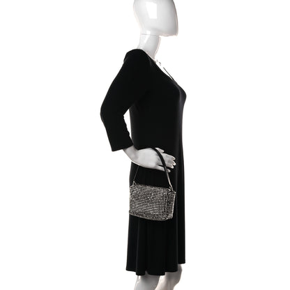 Alexander Wang Mesh Crystal Rhinestone Mini Heiress Pouch Black Silver 2 of 11