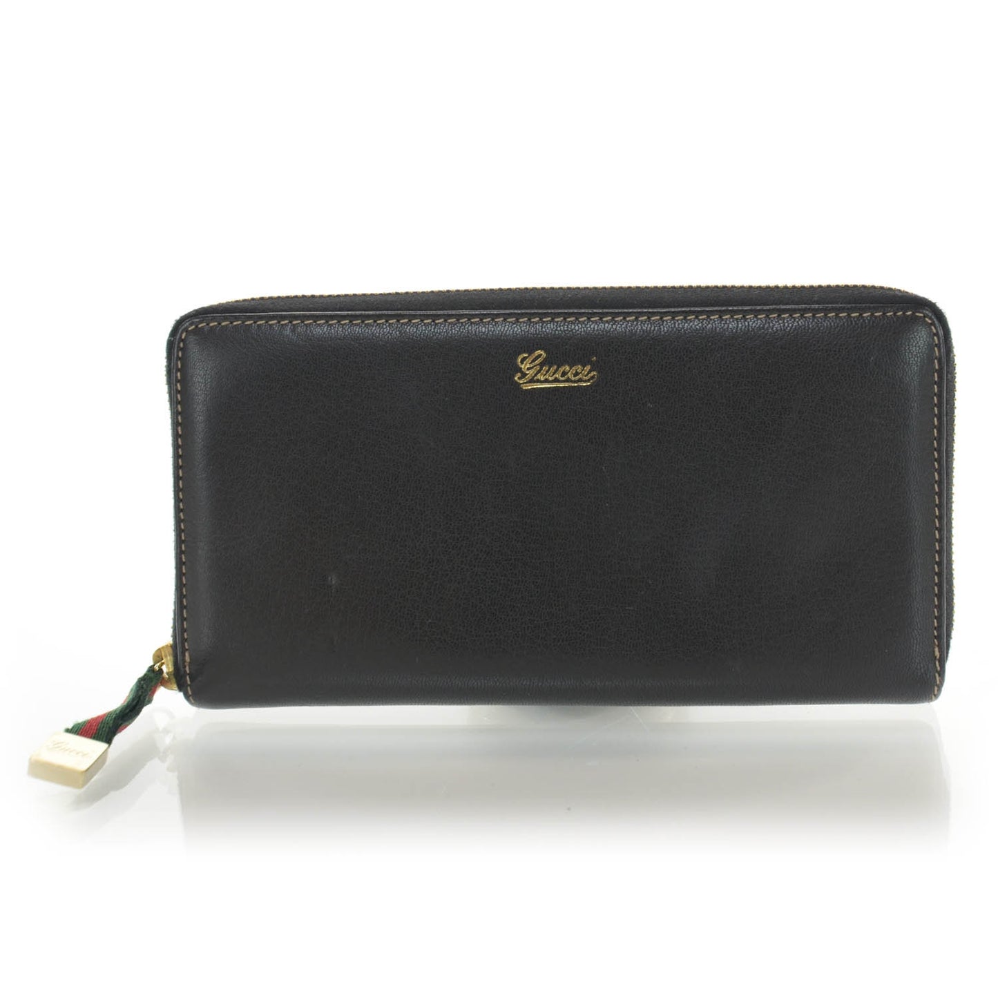 Leather Zip Around Capri Wallet Black