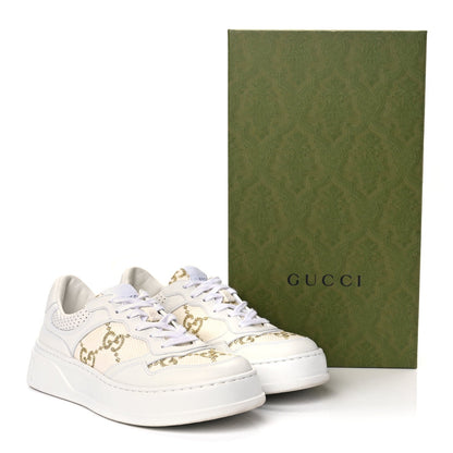Gucci Dali Soft Calfskin GG Tennis Embossed Perforated Womens Platform 55mm Sneakers White Gold 10 of 10