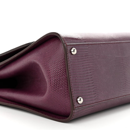 Dolce & Gabbana Lizard Calfskin Embossed Medium Monica Top Handle Bag Purple 9 of 10