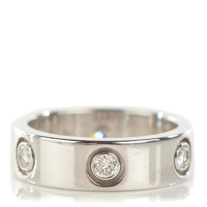 Cartier 18K White Gold 6 Diamond 5.5mm LOVE Ring 50 5.25 1 of 7