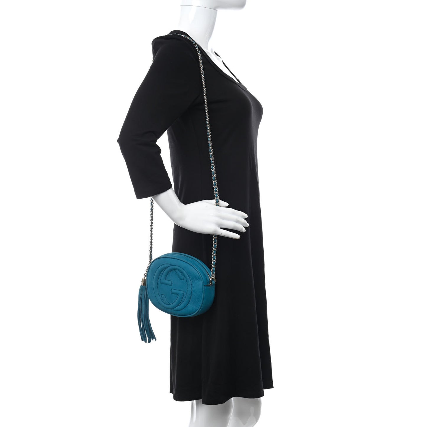 Vitello Range Mini Soho Chain Bag Deep Cobalt