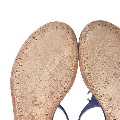 Chanel Glitter CC Thong Sandals 39.5 Dark Blue 10 of 16