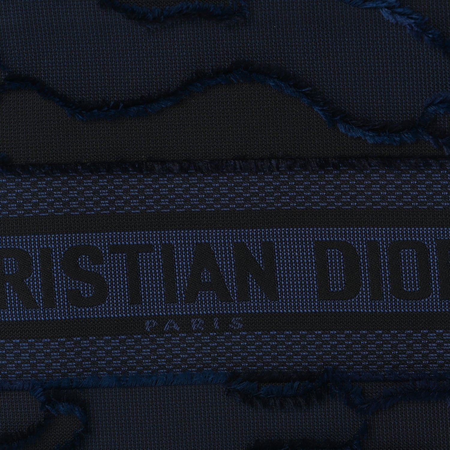 Christian Dior Canvas Embroidered Camouflage Medium Diordouble Zip Pouch Blue 3 of 7