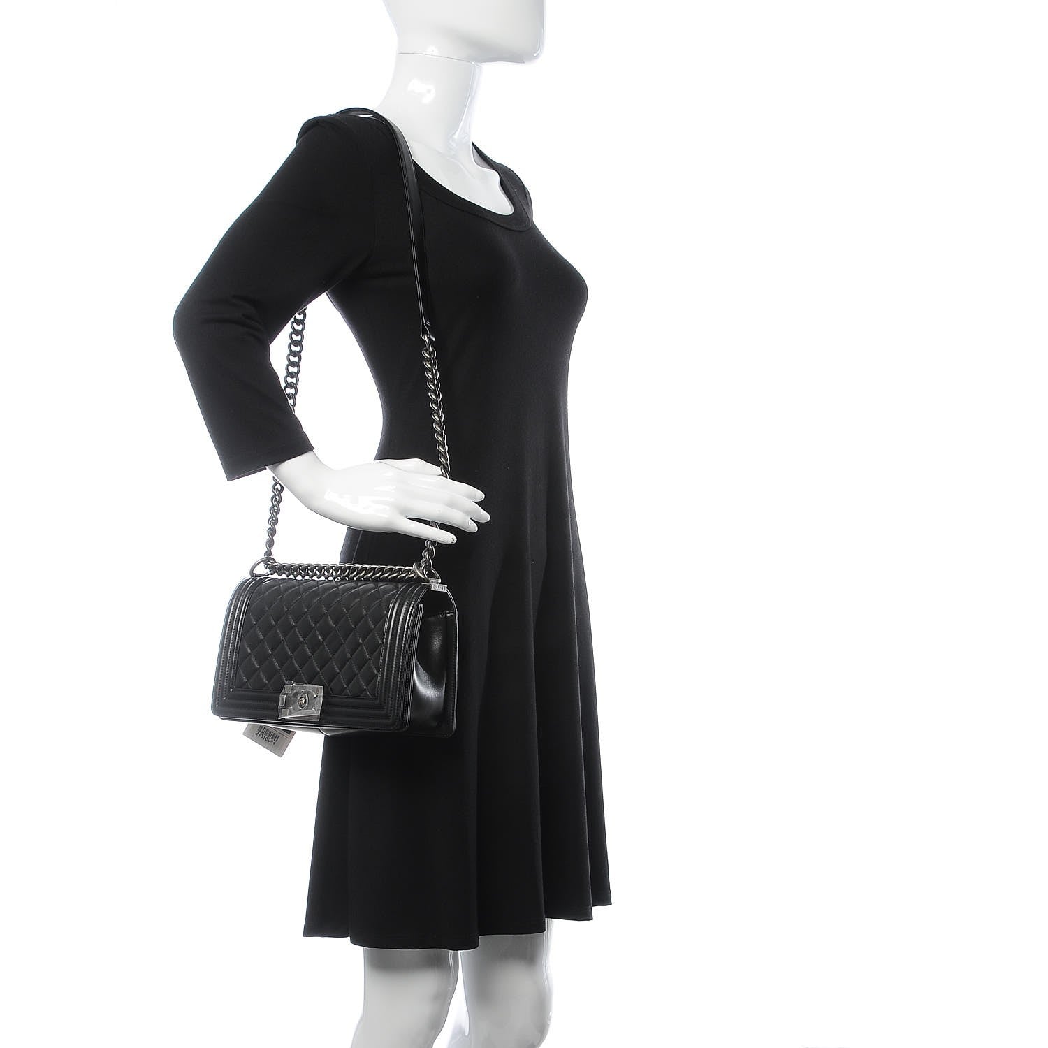 Chanel Lambskin Quilted Medium Boy Flap Black 2 of 11