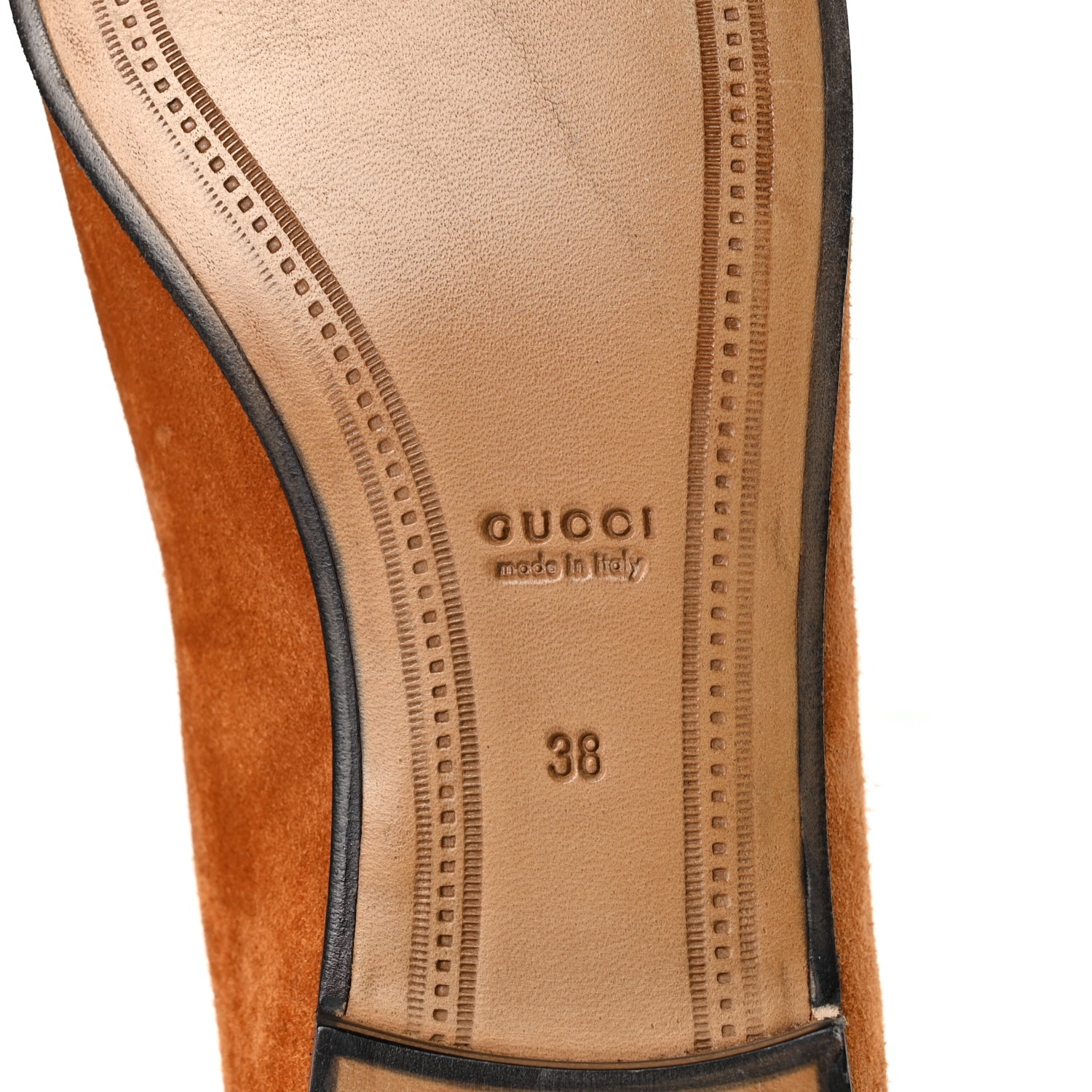 Gucci Suede Cachemire Malaga Kid Womens Jordaan Loafers 38 Blondie Cognac 7 of 12