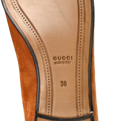 Gucci Suede Cachemire Malaga Kid Womens Jordaan Loafers 38 Blondie Cognac 7 of 12
