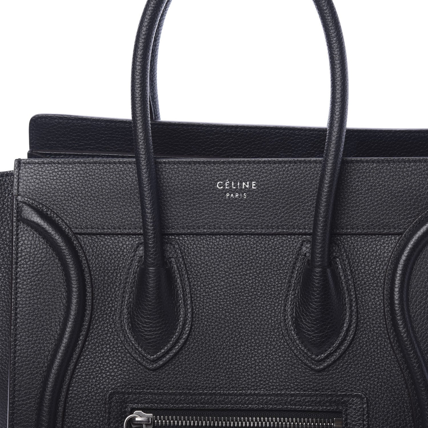 Celine Drummed Calfskin Micro Luggage Black 7 of 9
