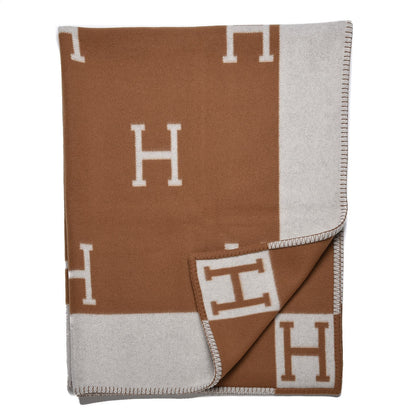 Hermes Wool Cashmere Avalon Blanket Ecru Camel 3 of 4