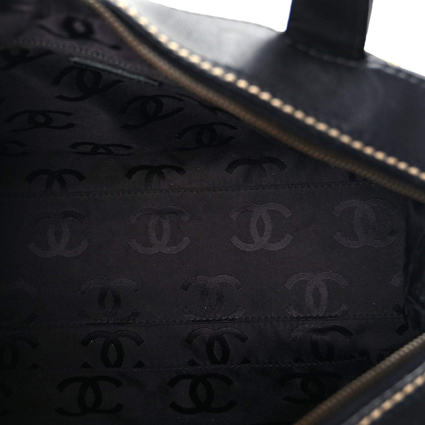 Calfskin Wild Stitch Top Handle Bag Black