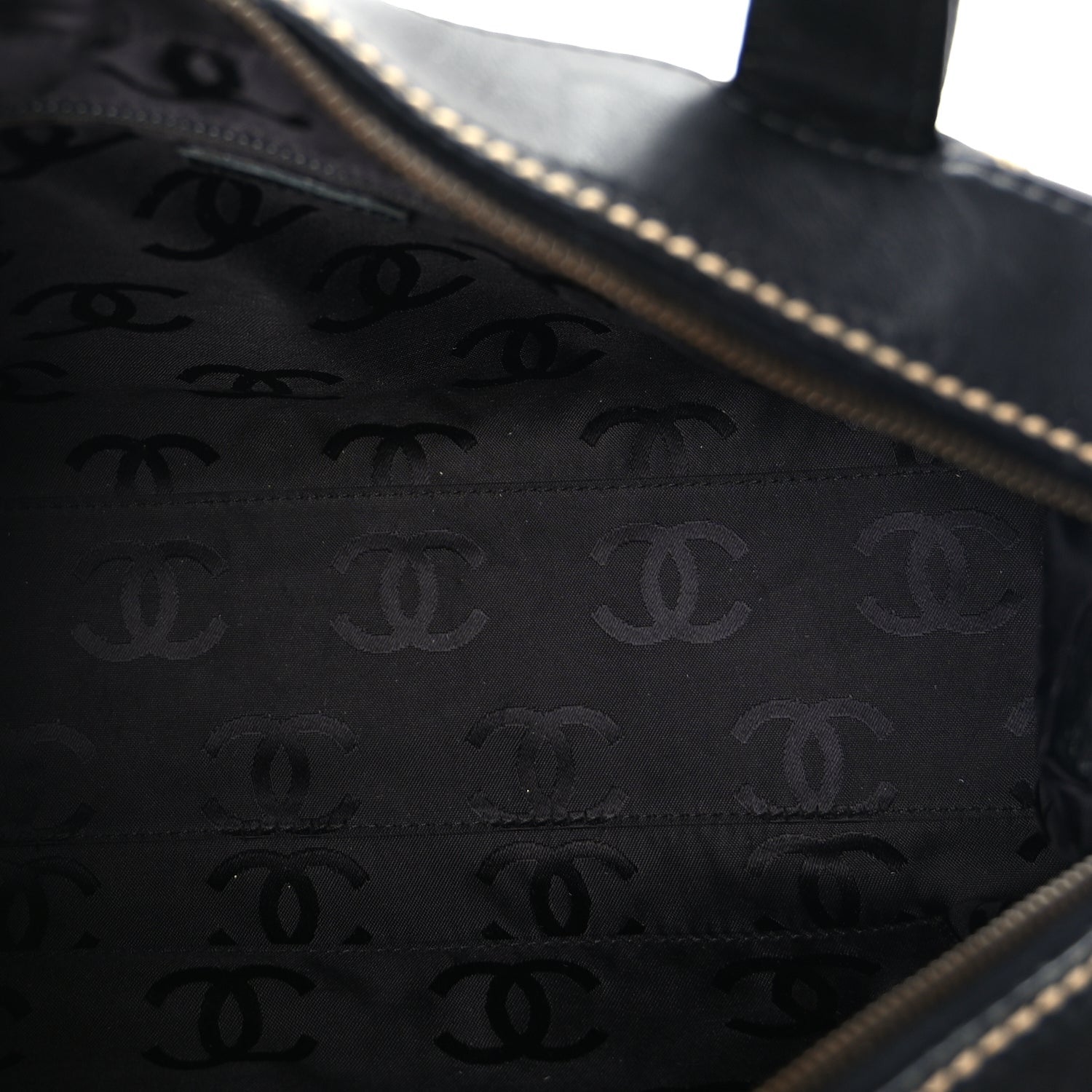 Chanel Calfskin Wild Stitch Top Handle Bag Black 5 of 10