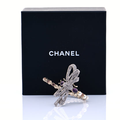 Chanel Crystal Pearl CC Dragonfly Bracelet Gold 7 of 7