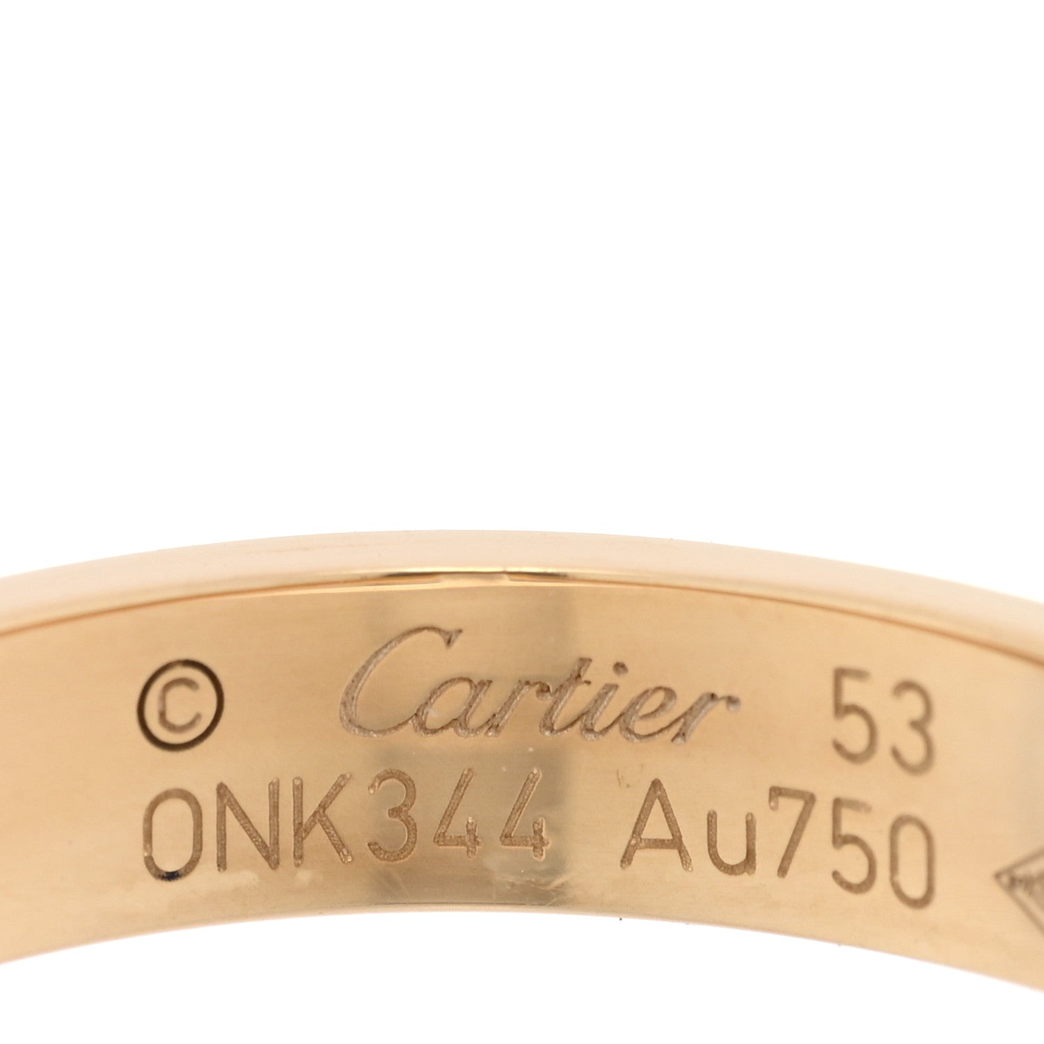 Cartier 18K Yellow Gold Diamond 4mm LOVE Wedding Band Ring 53 6.5 4 of 4