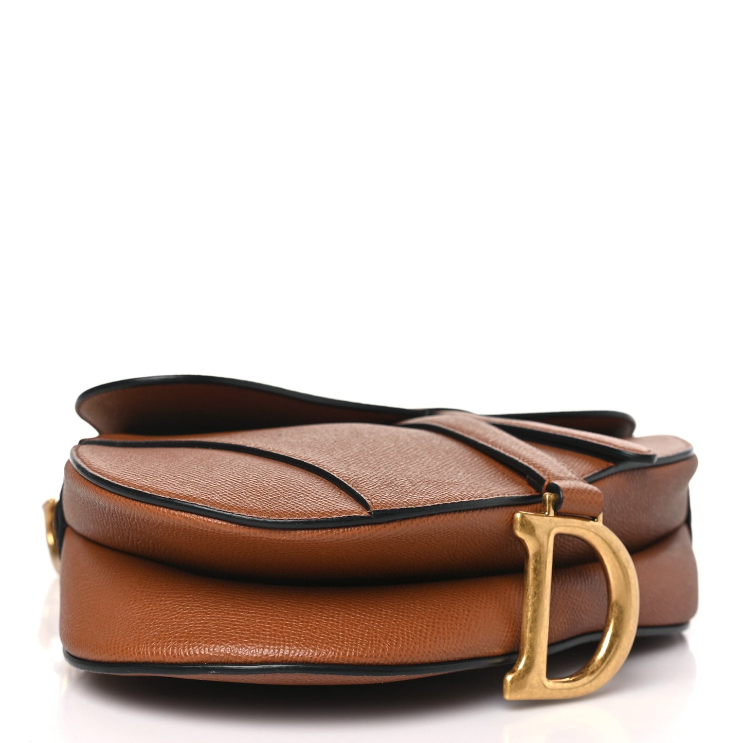 Grained Calfskin Saddle Bag Camello