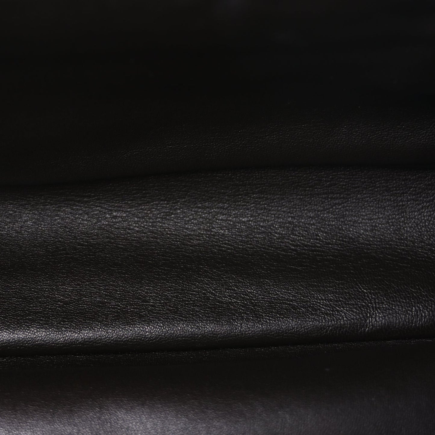 Calfskin Pleated French Lock Clutch  Black