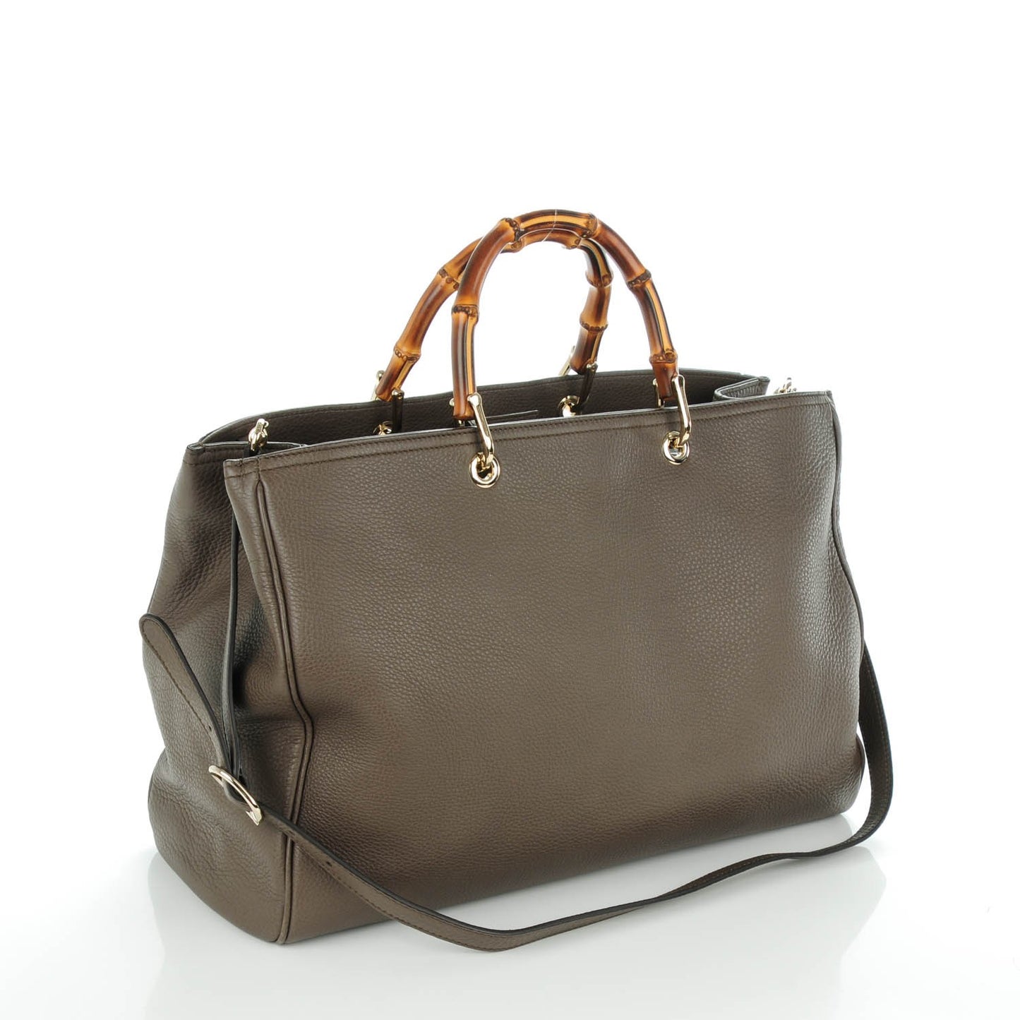 Calfskin Large Bamboo Shopper Tote Grey Field