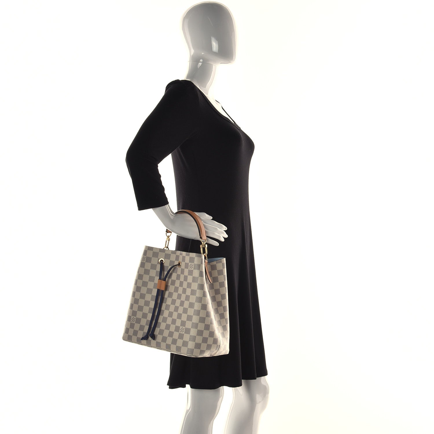 Louis Vuitton Damier Azur Braided Neonoe MM Blue 2 of 12