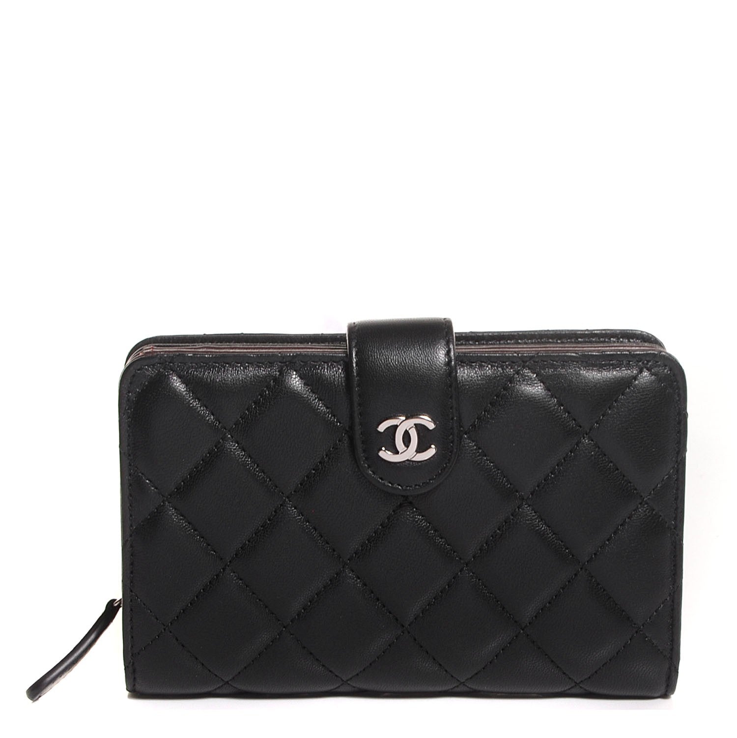Chanel Lambskin L-Zip Pocket Wallet Black 1 of 12
