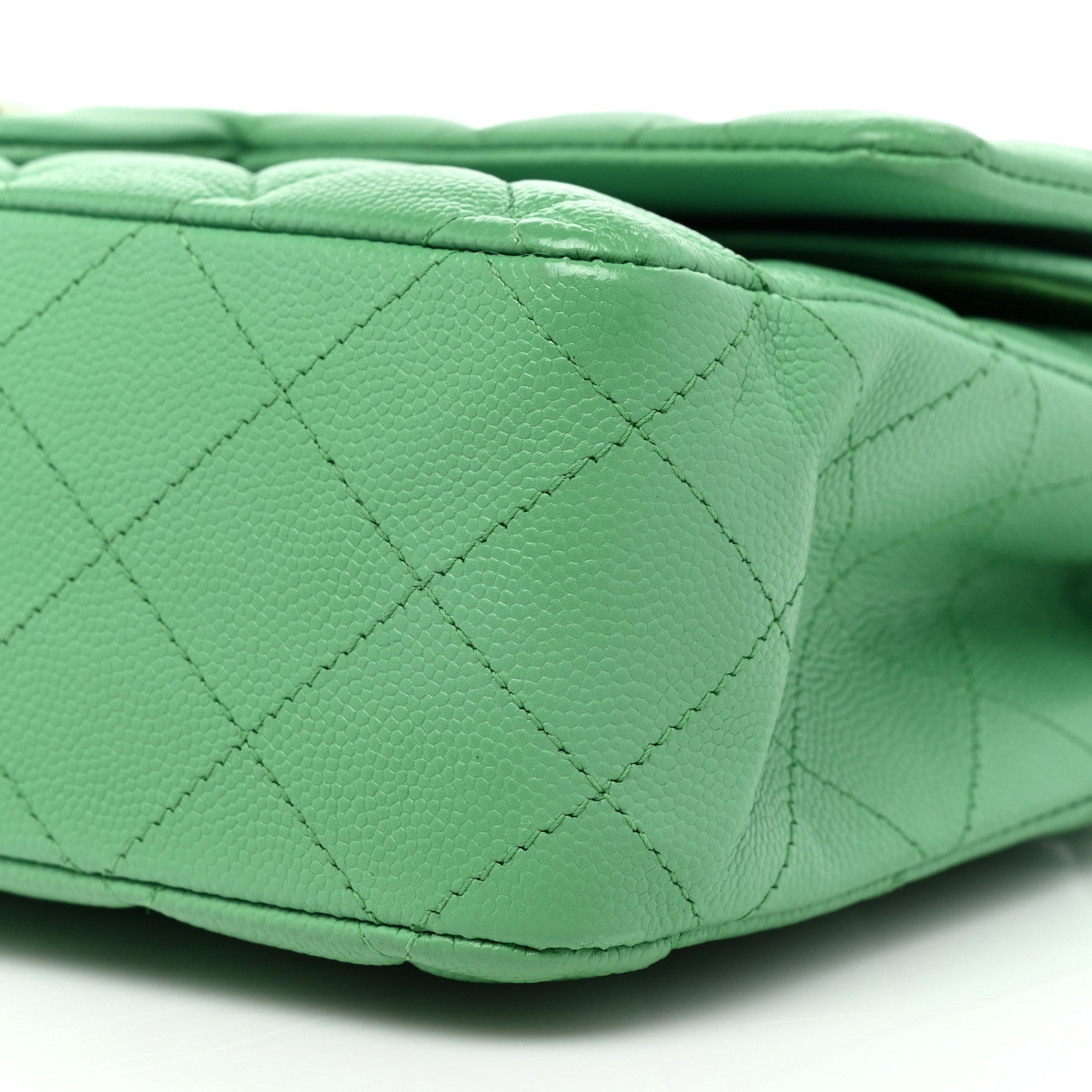 Chanel Caviar Quilted Medium Double Flap Green 7 of 7