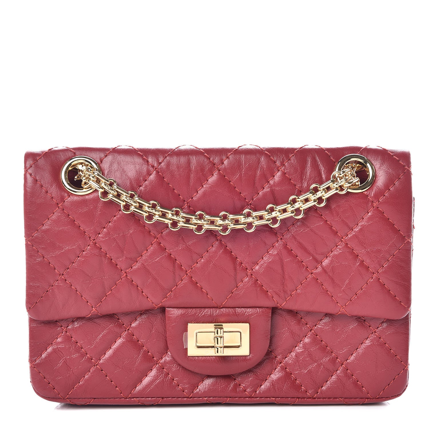 Chanel Aged Calfskin Quilted 2.55 Reissue Mini Flap Red 1 of 10