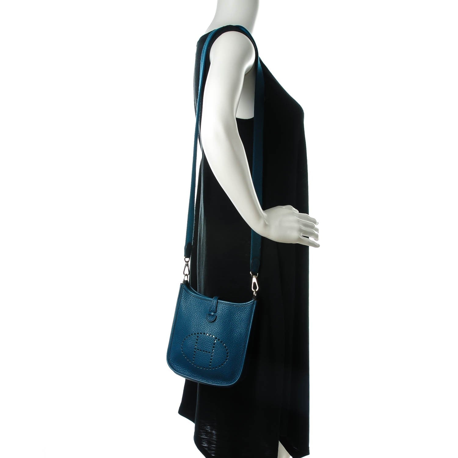 Hermes Taurillon Clemence Evelyne TPM Colvert Turquoise 2 of 7