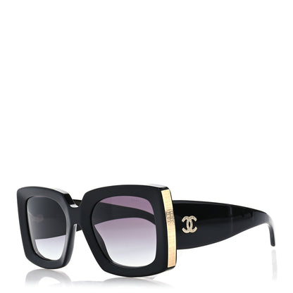 Chanel Acetate Rectangle Sunglasses 5435 Black 1 of 8