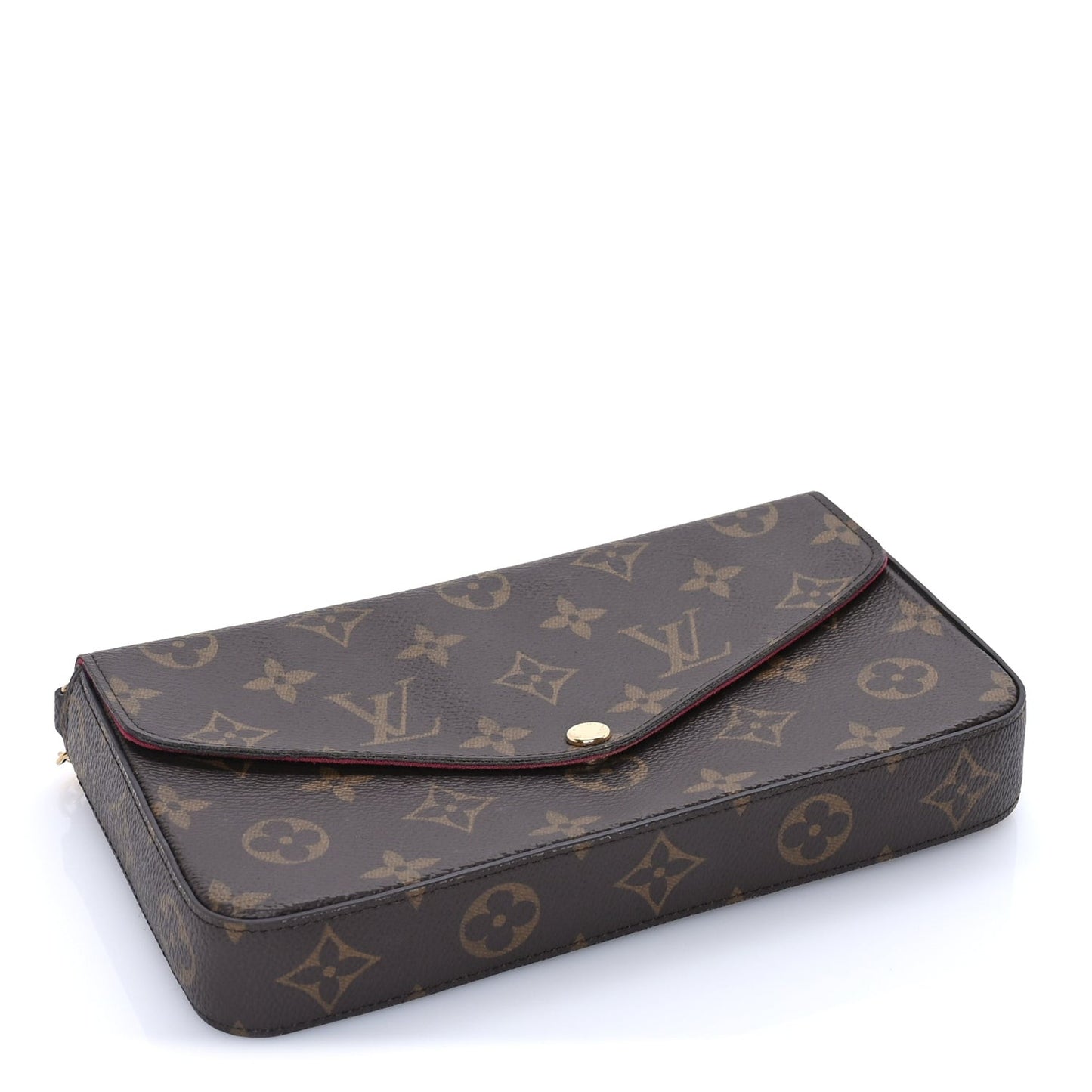 Monogram Pochette Felicie Chain Wallet  Fuchsia