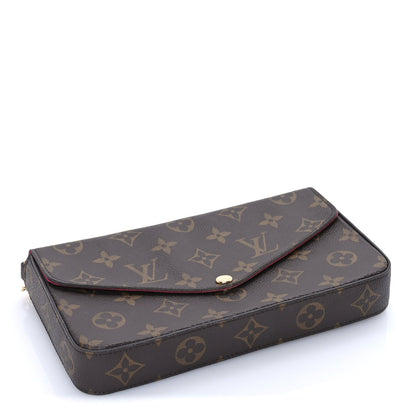Louis Vuitton Monogram Pochette Felicie Chain Wallet  Fuchsia 3 of 7