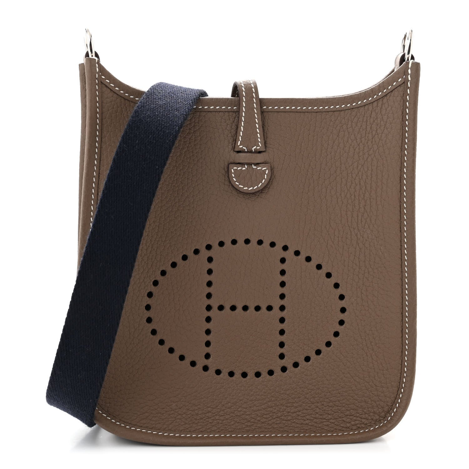 Hermes Taurillon Clemence Amazone Evelyne TPM Etoupe Bleu Indigo 1 of 11