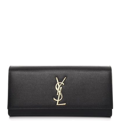 Saint Laurent Grain De Poudre Monogram Cassandre Clutch Black 1 of 7