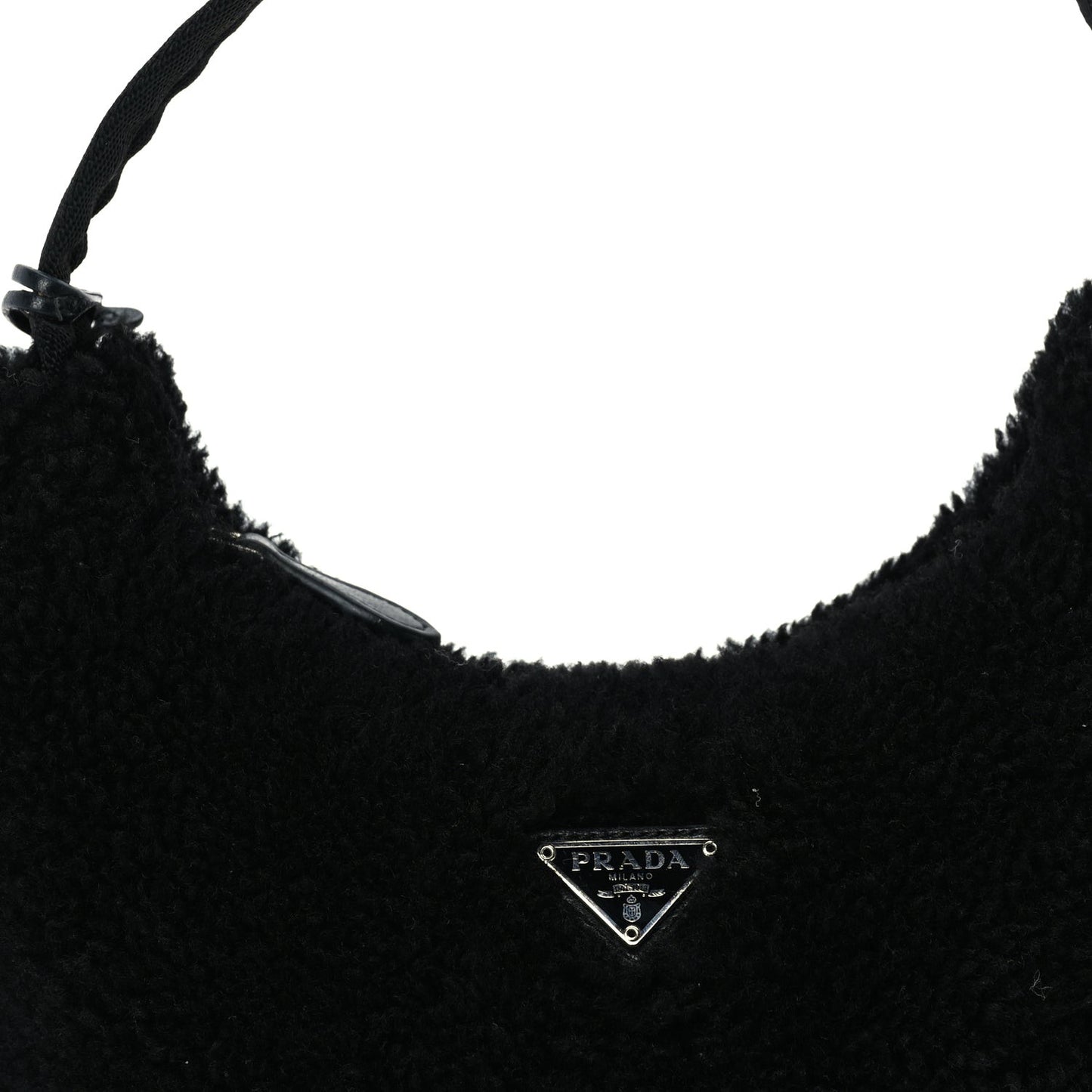 Shearling Mini Re-Edition 2000 Bag  Black