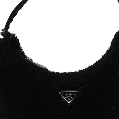 Prada Shearling Mini Re-Edition 2000 Bag  Black 6 of 8