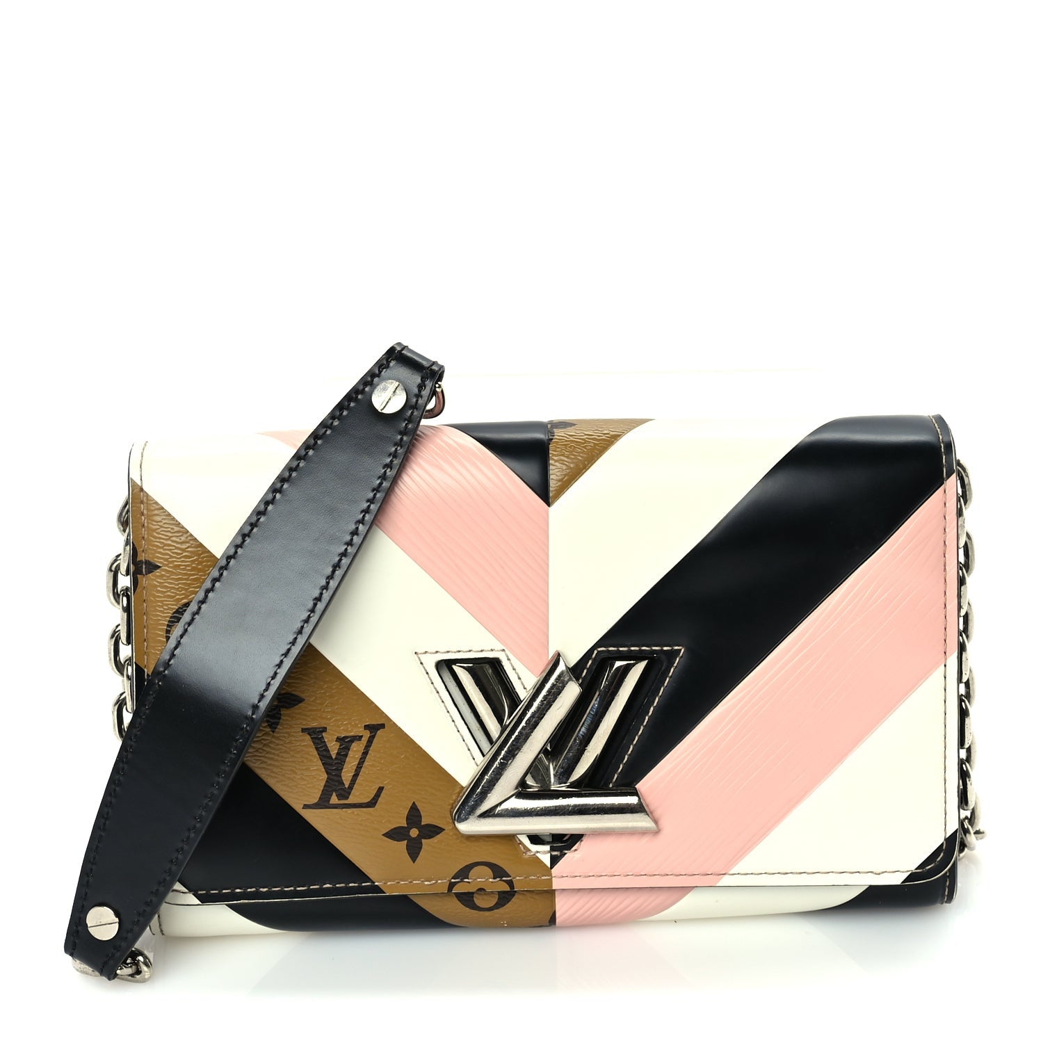 Louis Vuitton Epi Reverse Monogram Twist Chain Wallet Rose Ballerine 1 of 8