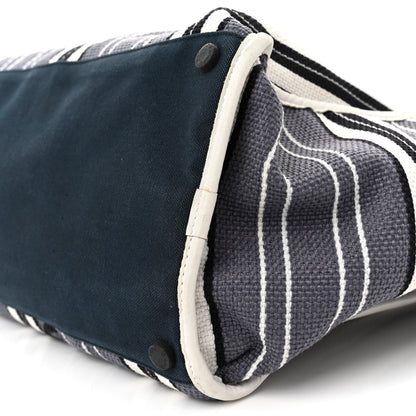 Chanel Striped Canvas CC Tote Blue White Black 10 of 19