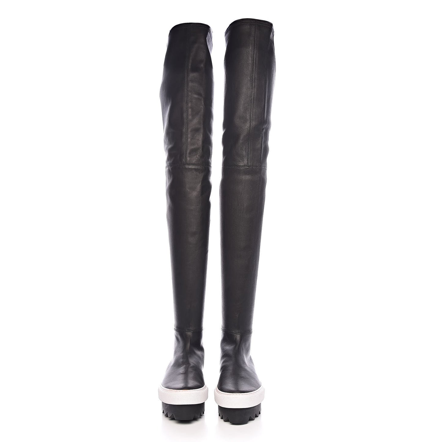 Lambskin Platform Over The Knee Boots 37.5 Black