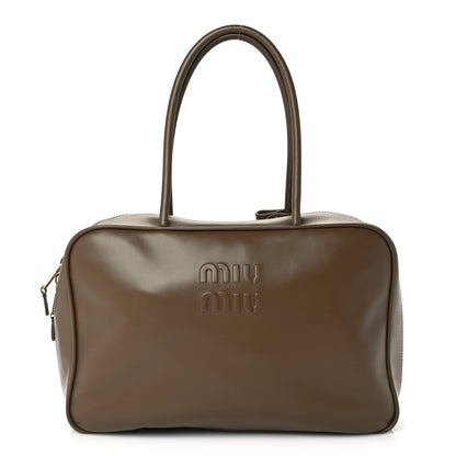 Miu Miu Soft Calf Softy Large Beau Top Handle Bag Tundra 2 of 16