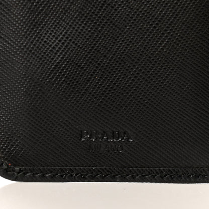 Prada Saffiano Metal Compact Wallet Black 7 of 8