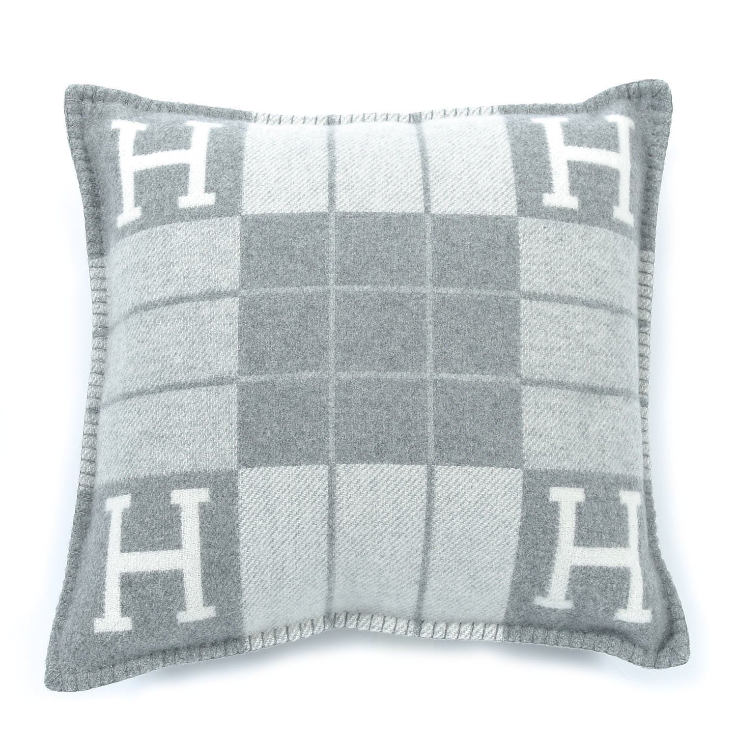 Hermes Wool Cashmere Avalon III Pillow PM Ecru Gris Clair 3 of 3