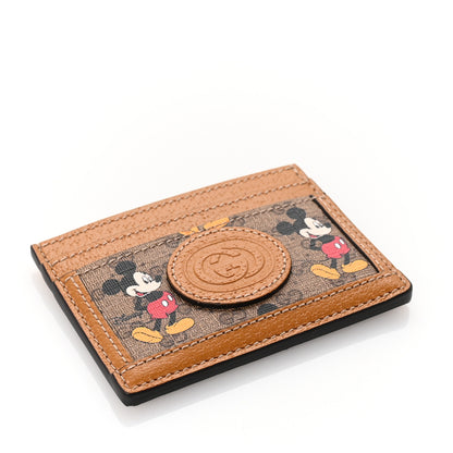 Gucci X DISNEY Mini Vintage GG Supreme Monogram Mickey Mouse Card Holder Beige Vintage Sun Oil 4 of 7