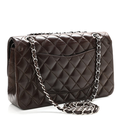 Chanel Lambskin Quilted Medium Double Flap Dark Brown 3 of 11